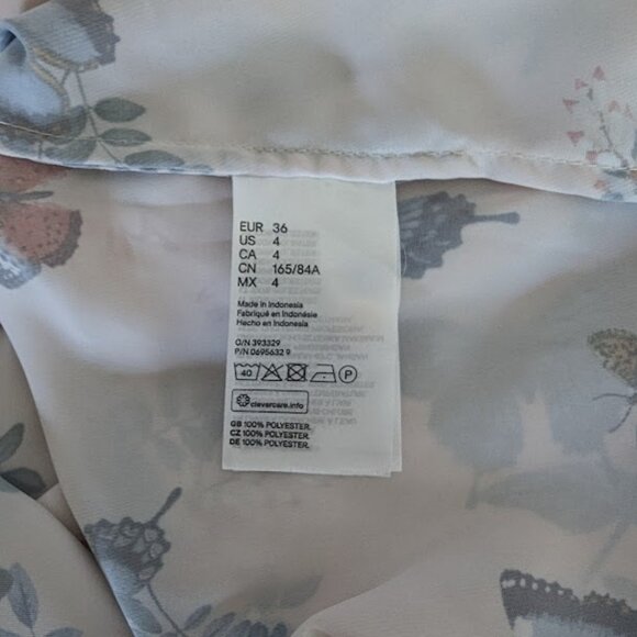 *NWT* H&M Pink/beige colored, floral Blouse, Size 4 - Picture 4 of 6